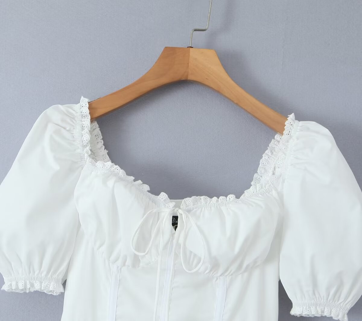 Women's Spring Square-Neck Puff-Sleeve Mini Dress