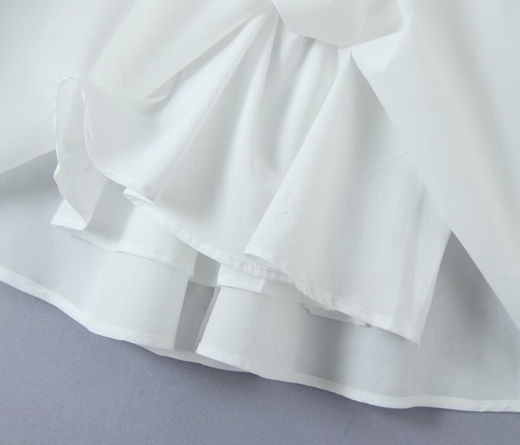 Women's Spring Square-Neck Puff-Sleeve Mini Dress