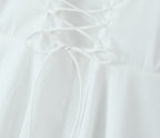 Women's Spring Square-Neck Puff-Sleeve Mini Dress