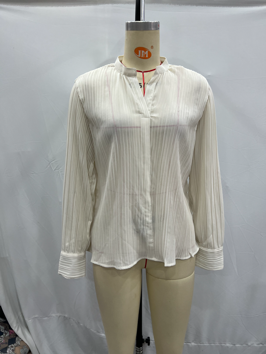 Women's Winter Women Clothing Fashionable All Match Loose V Neck Pleated Long Sleeve Shirt