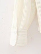 Women's Winter Women Clothing Fashionable All Match Loose V Neck Pleated Long Sleeve Shirt