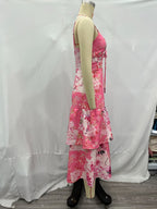 Women's V-Neck Floral Tie Sleeveless Dress