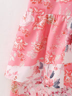 Women's V-Neck Floral Tie Sleeveless Dress