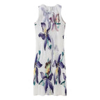 Women's Winter Casual Pleated Printed Sleeveless Dress