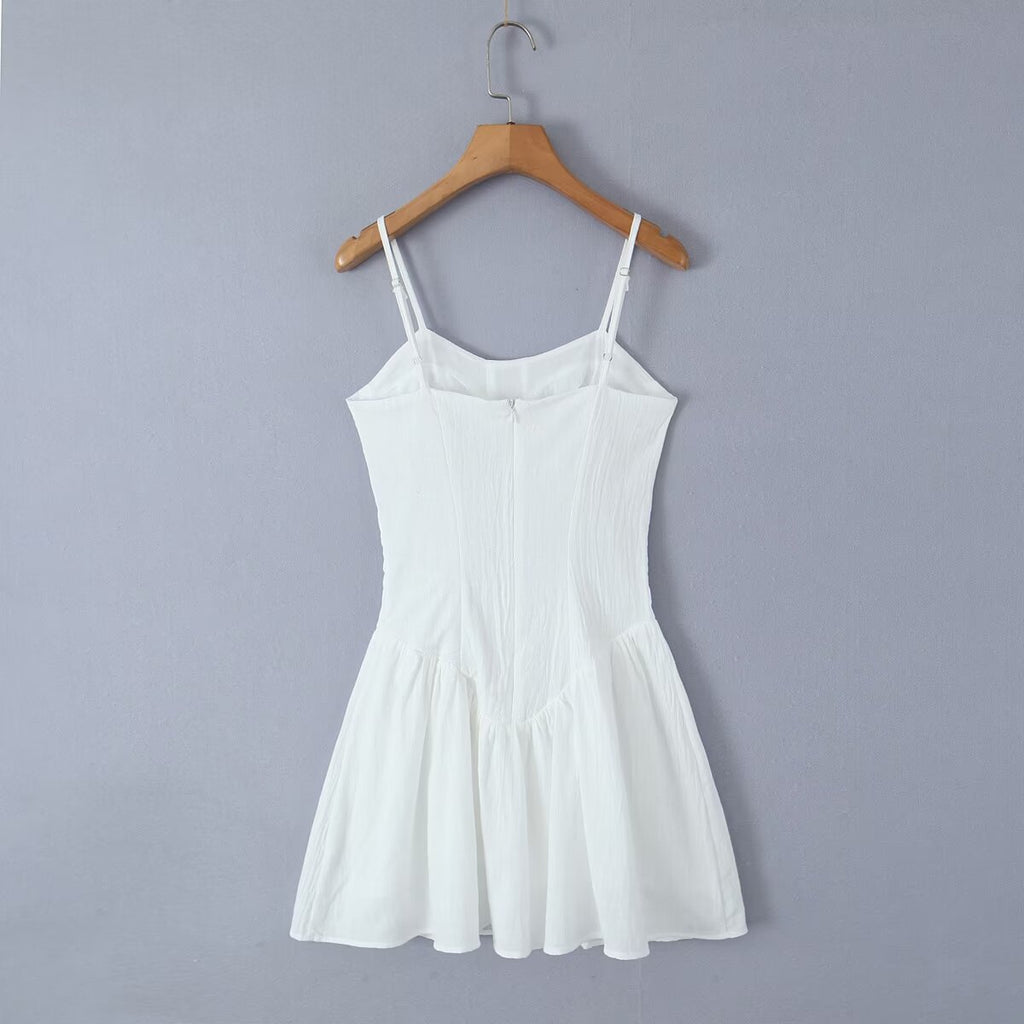 Backless Spaghetti-Strap Mini Dress