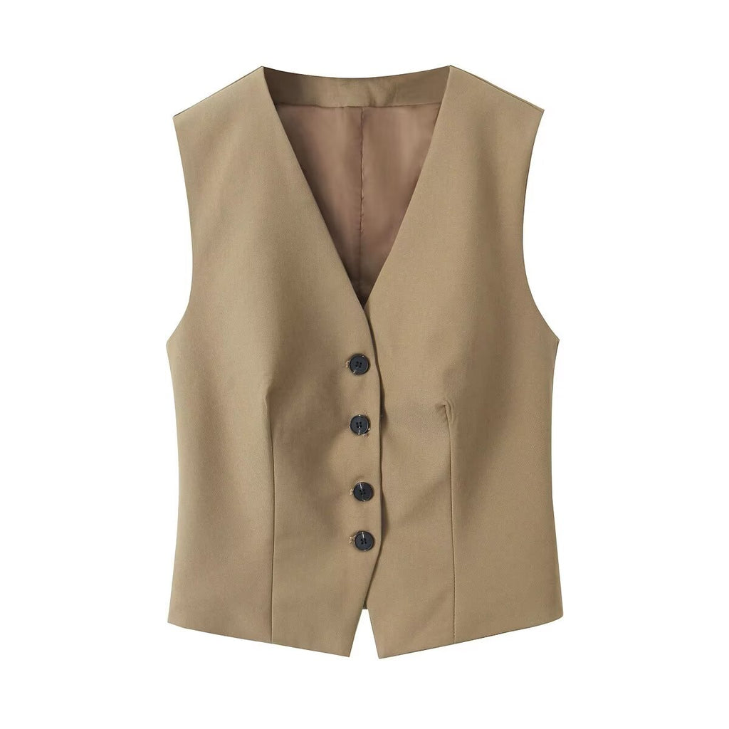 Spring Series Classic Vest Pleated Pants Professional Casual Set