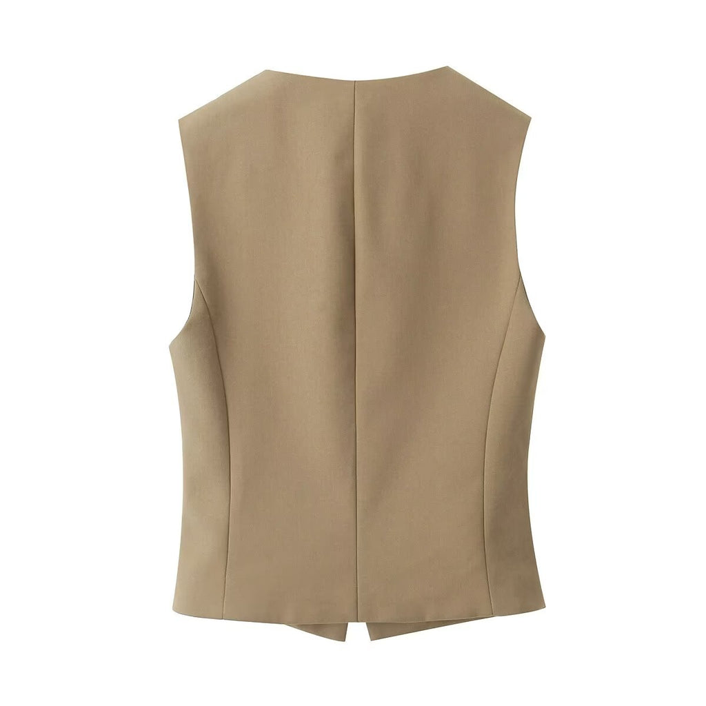 Spring Series Classic Vest Pleated Pants Professional Casual Set