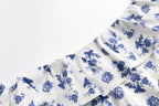 Floral Lace Square-Neck Split Dress