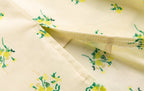 Women's French Floral Ruffle Square-Neck Split Dress