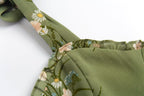 Women's Summer French Minority Printed Lace Up Cami Dress Beach Vacation Sexy Mid Length To