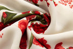 Tied Spaghetti-Strap Short Backless Red Floral V-Neck Dress