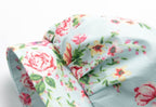 Women's Early Spring Sexy Sexy Square Neck Puff Sleeve Boning Corset Floral Print Slit Dress