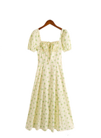 Women's Spring Summer French Sweet Fresh Floral Dress For Women Slim Fit Slit Mid Length