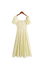 Women's Spring Summer French Sweet Fresh Floral Dress For Women Slim Fit Slit Mid Length