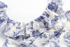 Women's Spring Summer French Elegant Classical Printing Slip Dress Women Ruffled U Neck Maxi Dress