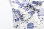 Women's Spring Summer French Elegant Classical Printing Slip Dress Women Ruffled U Neck Maxi Dress