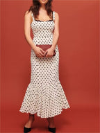 Women's Summer Dots Printed Sexy Lace Splicing Sling Dress Dress