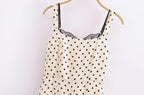 Women's Summer Dots Printed Sexy Lace Splicing Sling Dress Dress