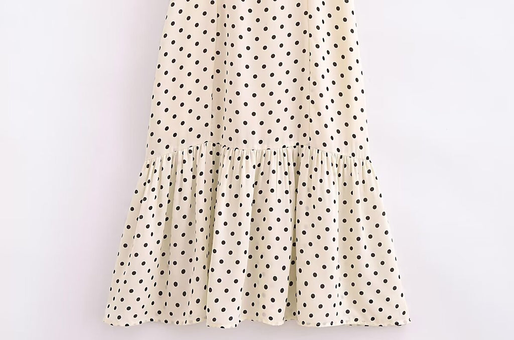 Women's Summer Dots Printed Sexy Lace Splicing Sling Dress Dress