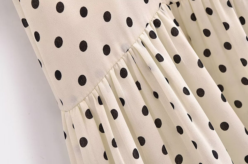 Women's Summer Dots Printed Sexy Lace Splicing Sling Dress Dress