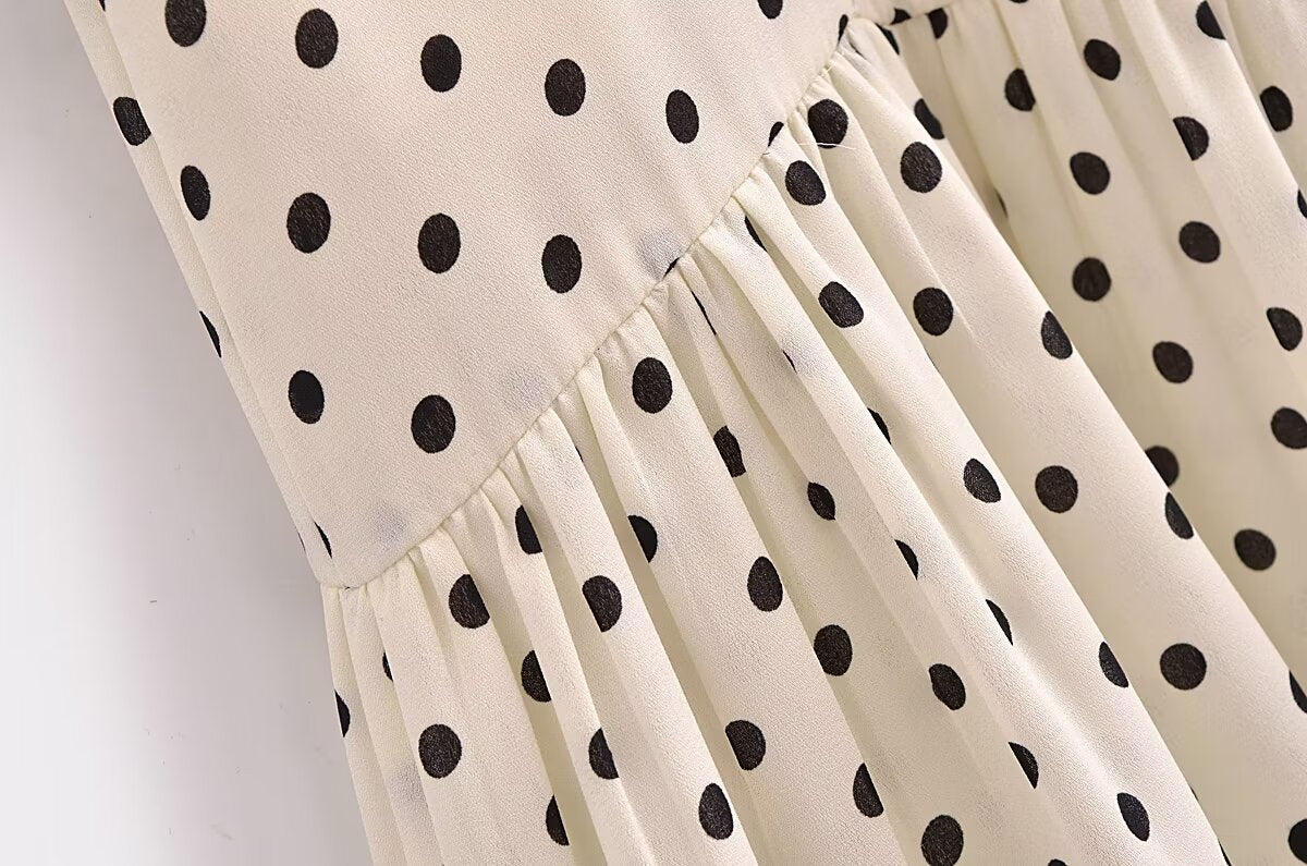 Women's Summer Dots Printed Sexy Lace Splicing Sling Dress Dress