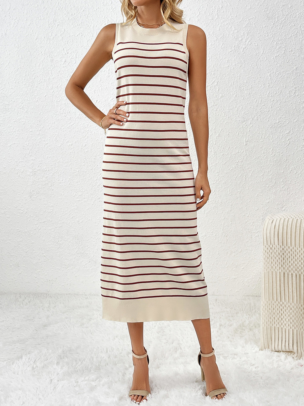 Sleeveless Striped Maxi Dress