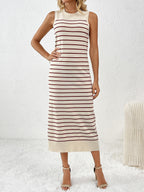 Sleeveless Striped Maxi Dress