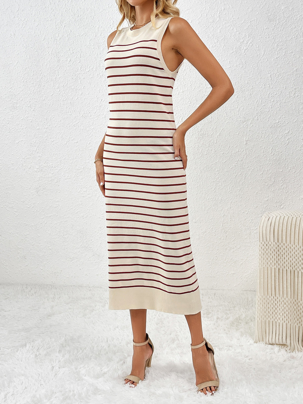 Sleeveless Striped Maxi Dress