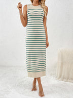 Sleeveless Striped Maxi Dress