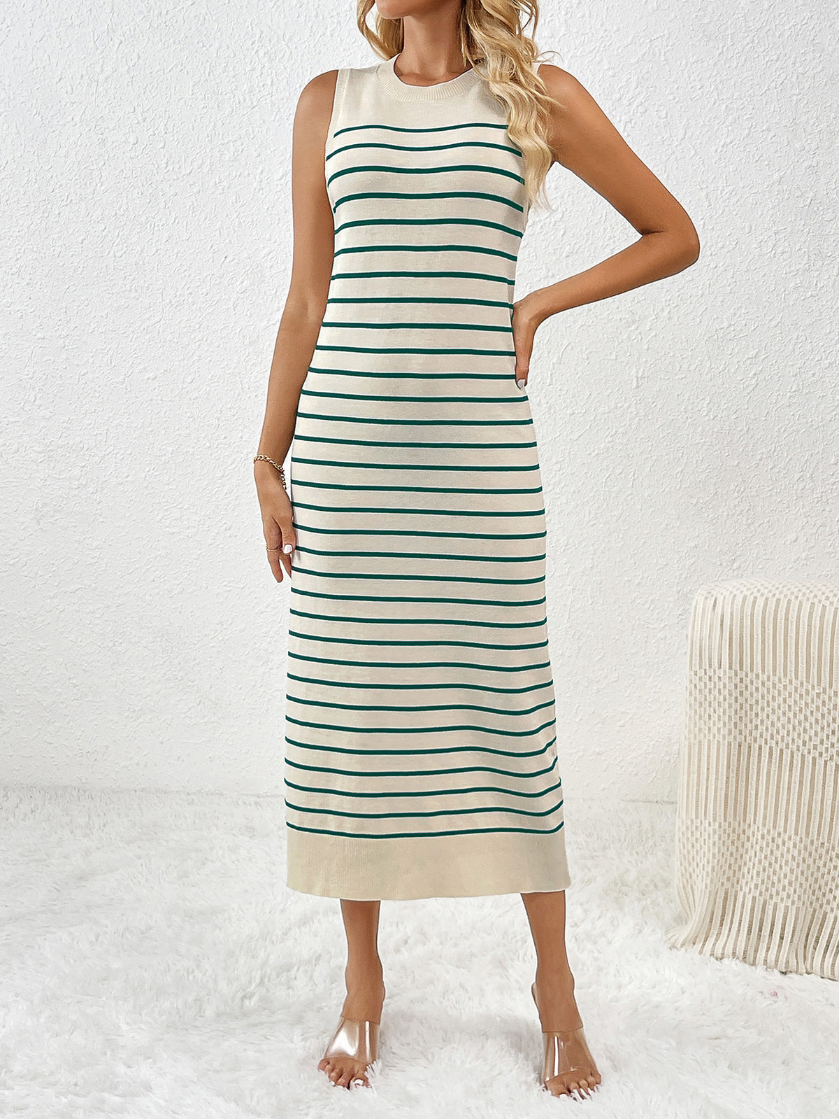 Sleeveless Striped Maxi Dress