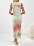 Sleeveless Striped Maxi Dress