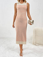 Sleeveless Striped Maxi Dress