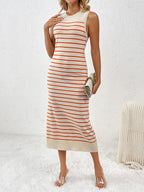 Sleeveless Striped Maxi Dress