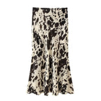 Animal Print Satin-Feel Midi Dress