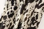 Animal Print Satin-Feel Midi Dress