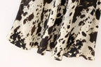 Animal Print Satin-Feel Midi Dress