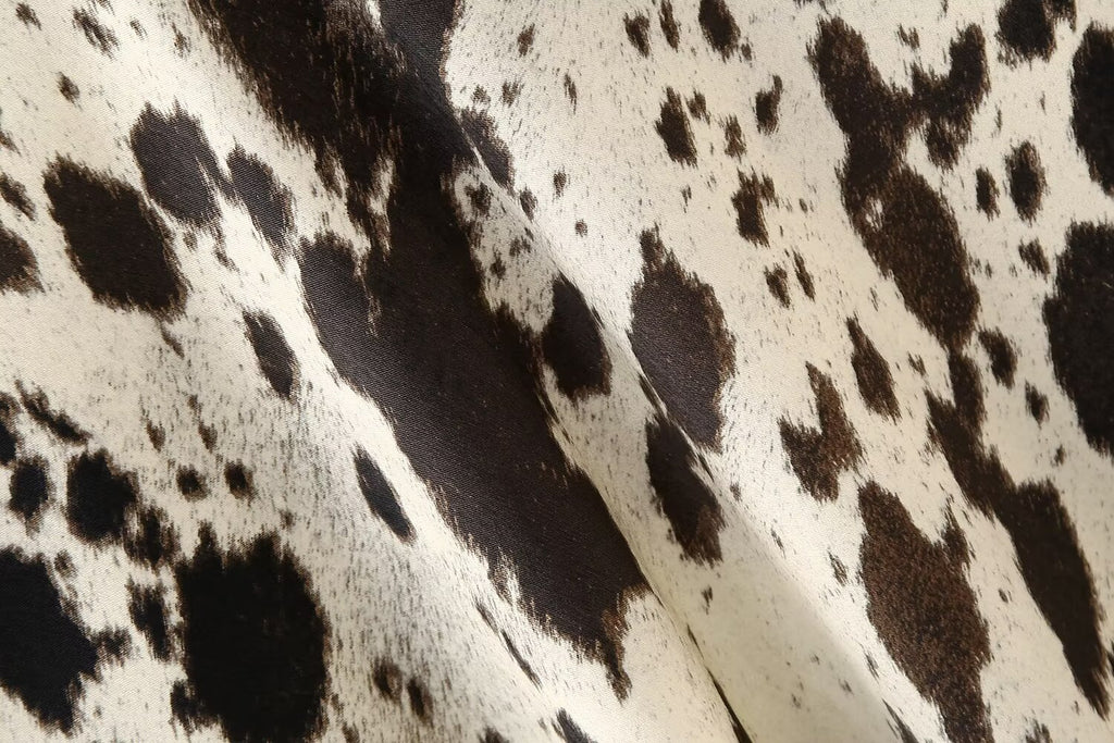 Animal Print Satin-Feel Midi Dress