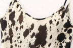 Winter Animal Pattern Printed Silk Satin Textured Dress