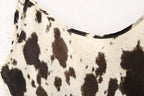 Winter Animal Pattern Printed Silk Satin Textured Dress