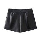Women's Goods Spring Faux Leather Belt Chic Skirt