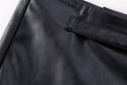 Women's Goods Spring Faux Leather Belt Chic Skirt