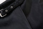 Women's Goods Spring Faux Leather Belt Chic Skirt