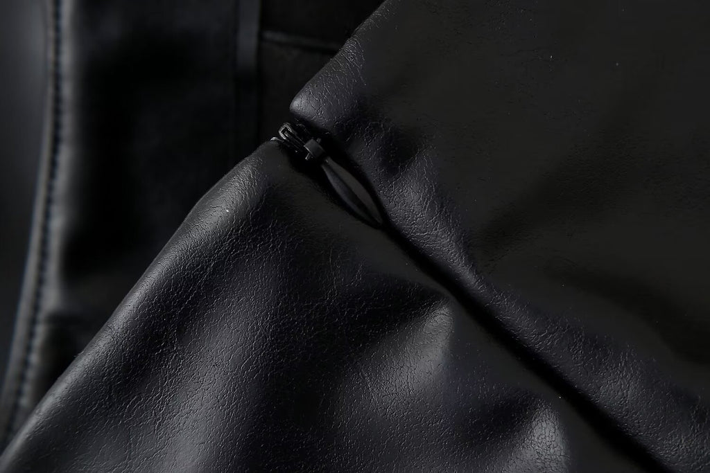 Women's Goods Spring Faux Leather Belt Chic Skirt