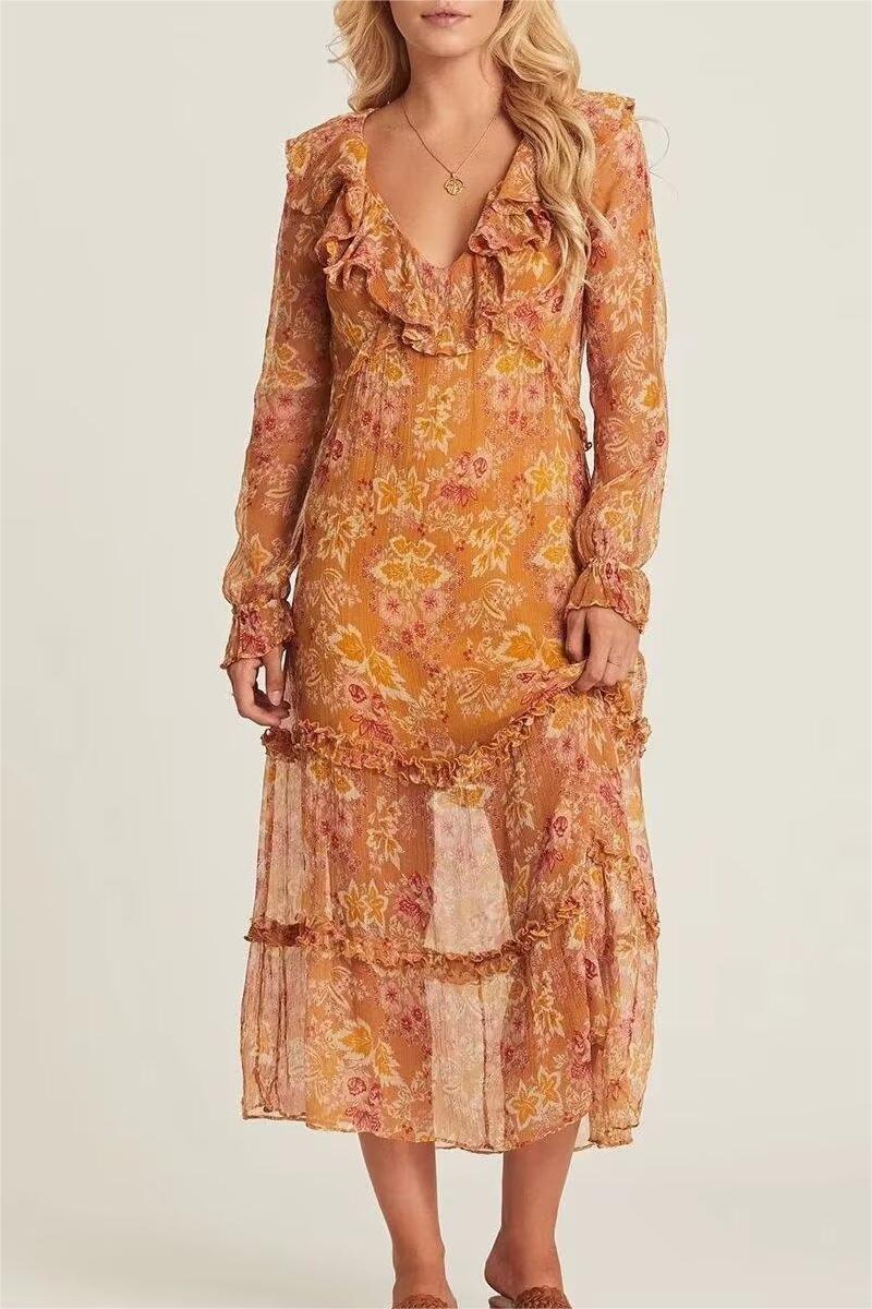 Solid-Color Spaghetti-Strap Floral-Print Two-Piece Set