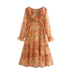 Solid-Color Spaghetti-Strap Floral-Print Two-Piece Set