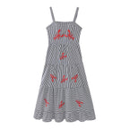 Casual Lobster Embroidery Pattern Pigeon Camisole Dress