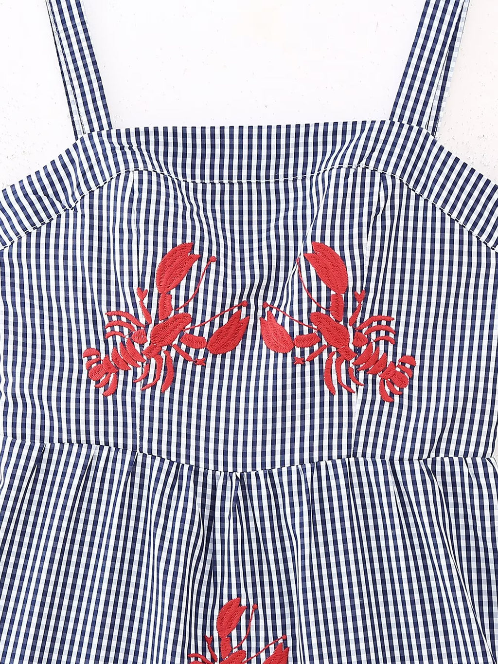 Casual Lobster Embroidery Pattern Pigeon Camisole Dress