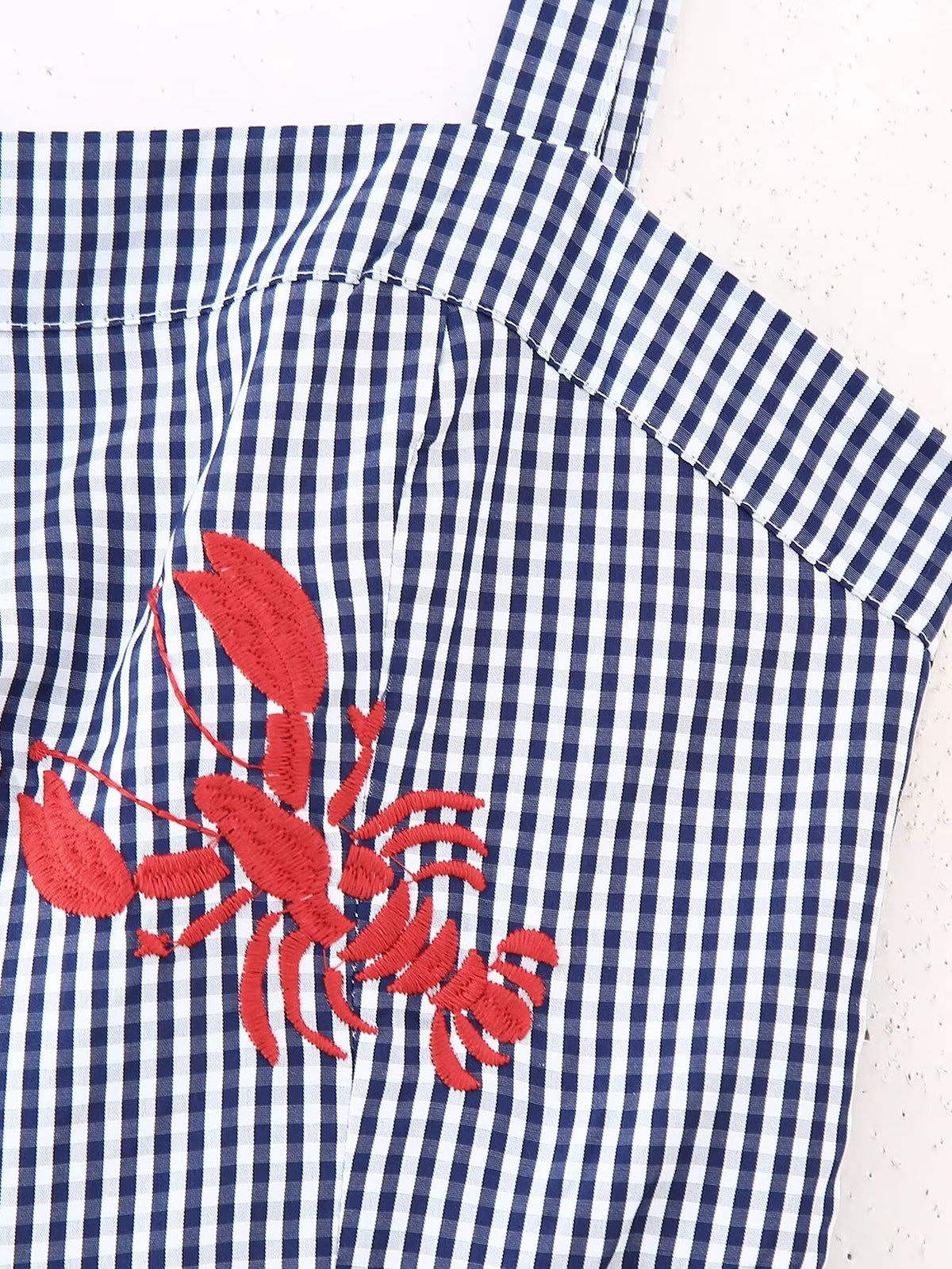 Casual Lobster Embroidery Pattern Pigeon Camisole Dress