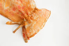 Women’s Orange Floral Ruffle Tie Neck Shirt