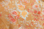 Women’s Orange Floral Ruffle Tie Neck Shirt